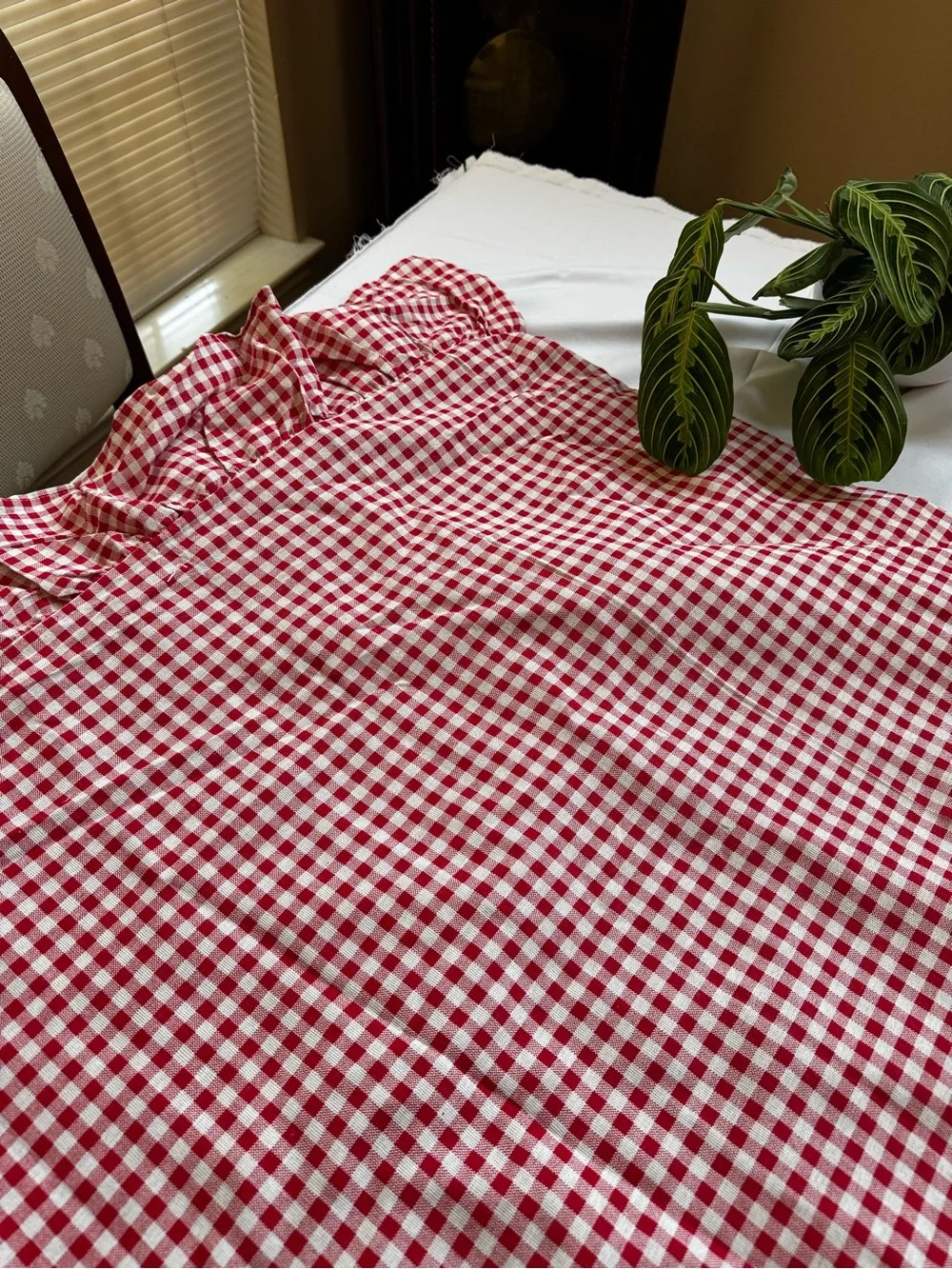 Red Gingham Ruffle Tablecloth - Home Dining